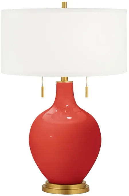 Cherry Tomato Toby Brass Accents Table Lamp