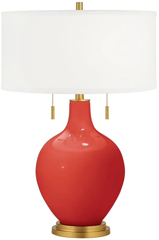 Cherry Tomato Toby Brass Accents Table Lamp