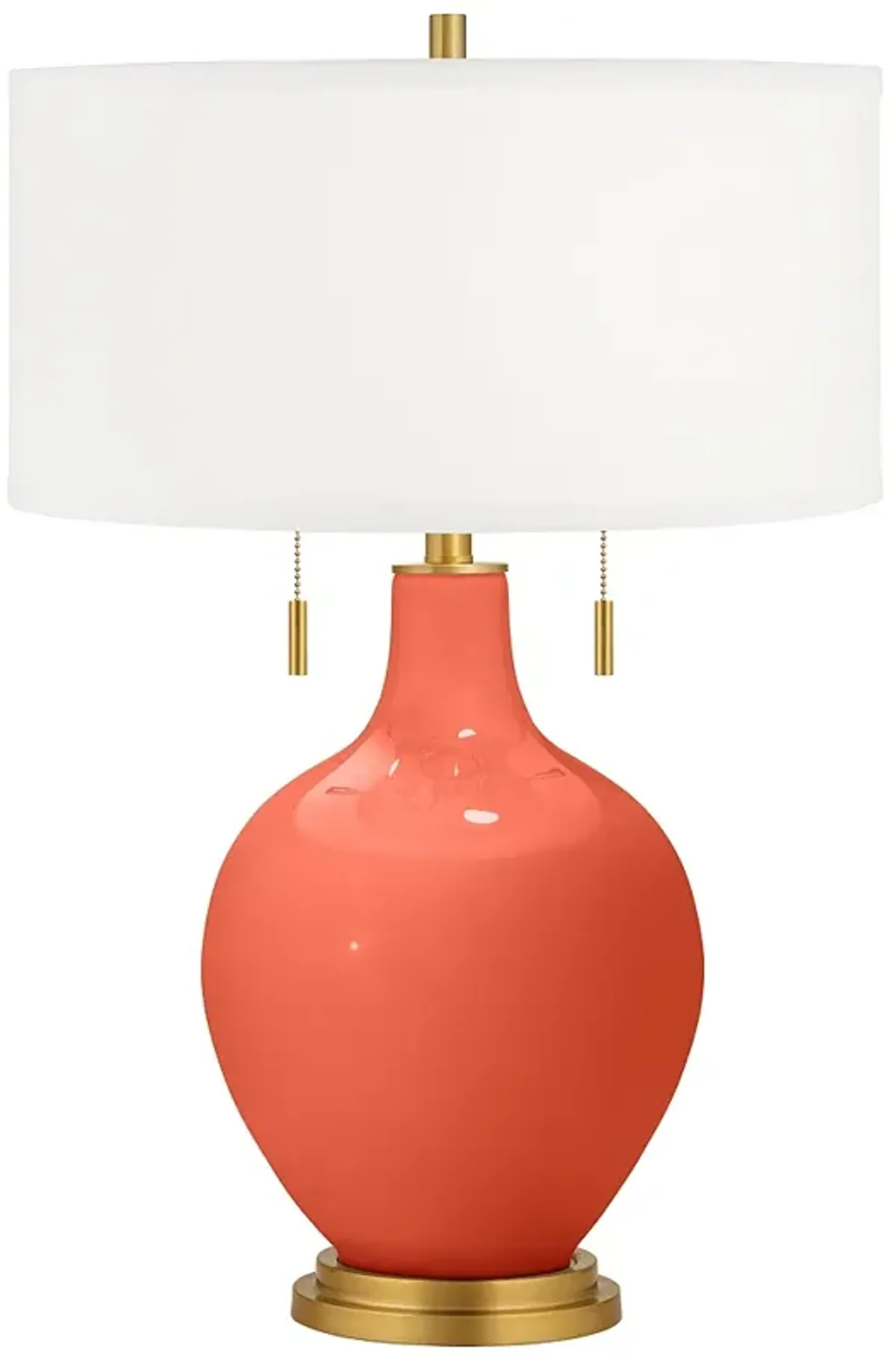 Daring Orange Toby Brass Accents Table Lamp