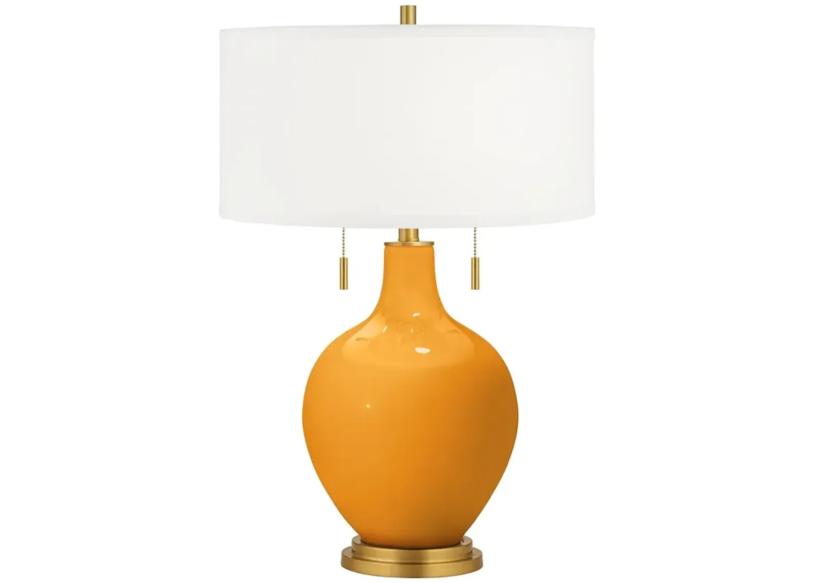 Color Plus Toby Brass 28" Carnival Orange Table Lamp