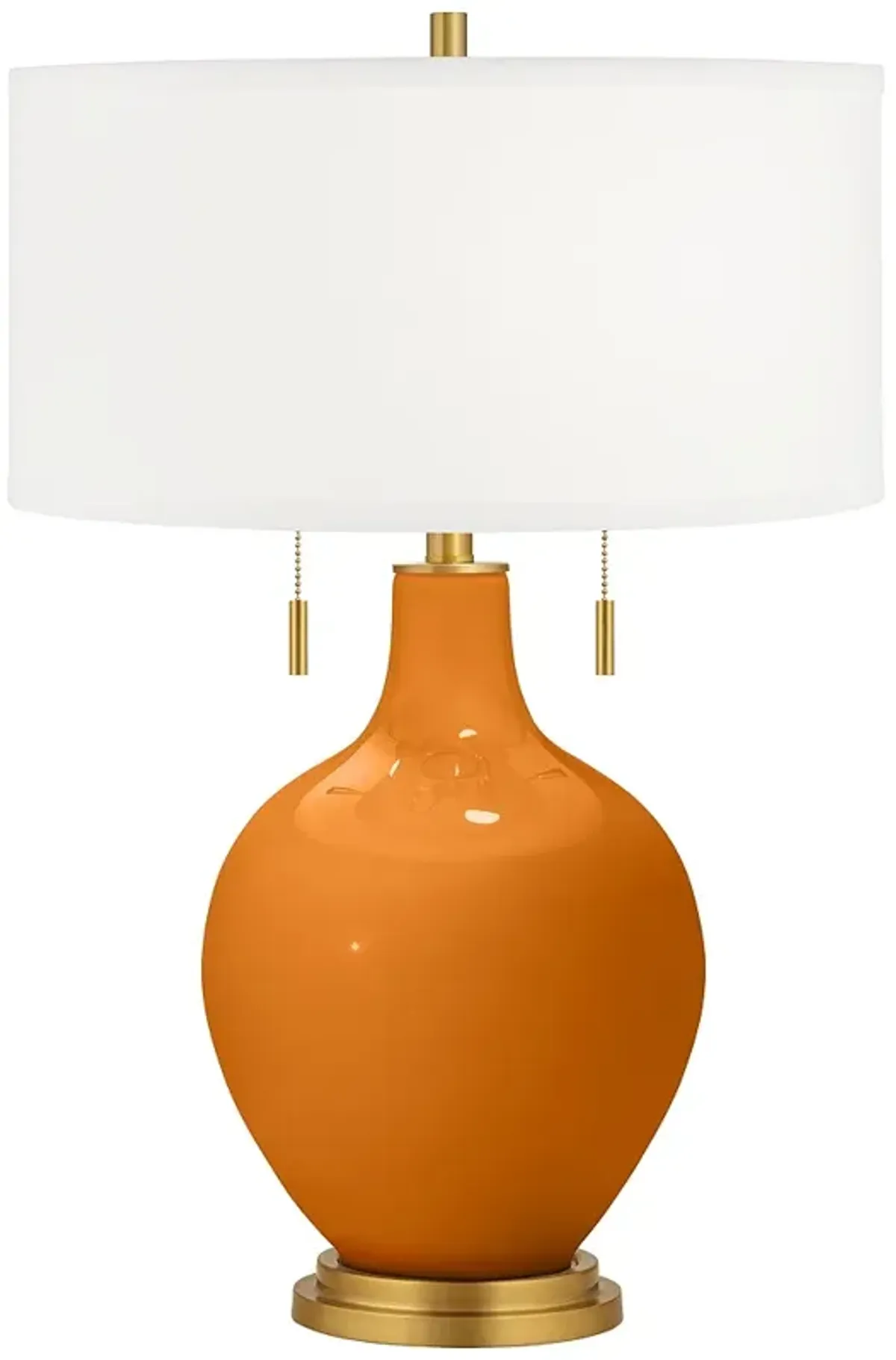 Color Plus Toby Brass 28" High Cinnamon Spice Orange Table Lamp
