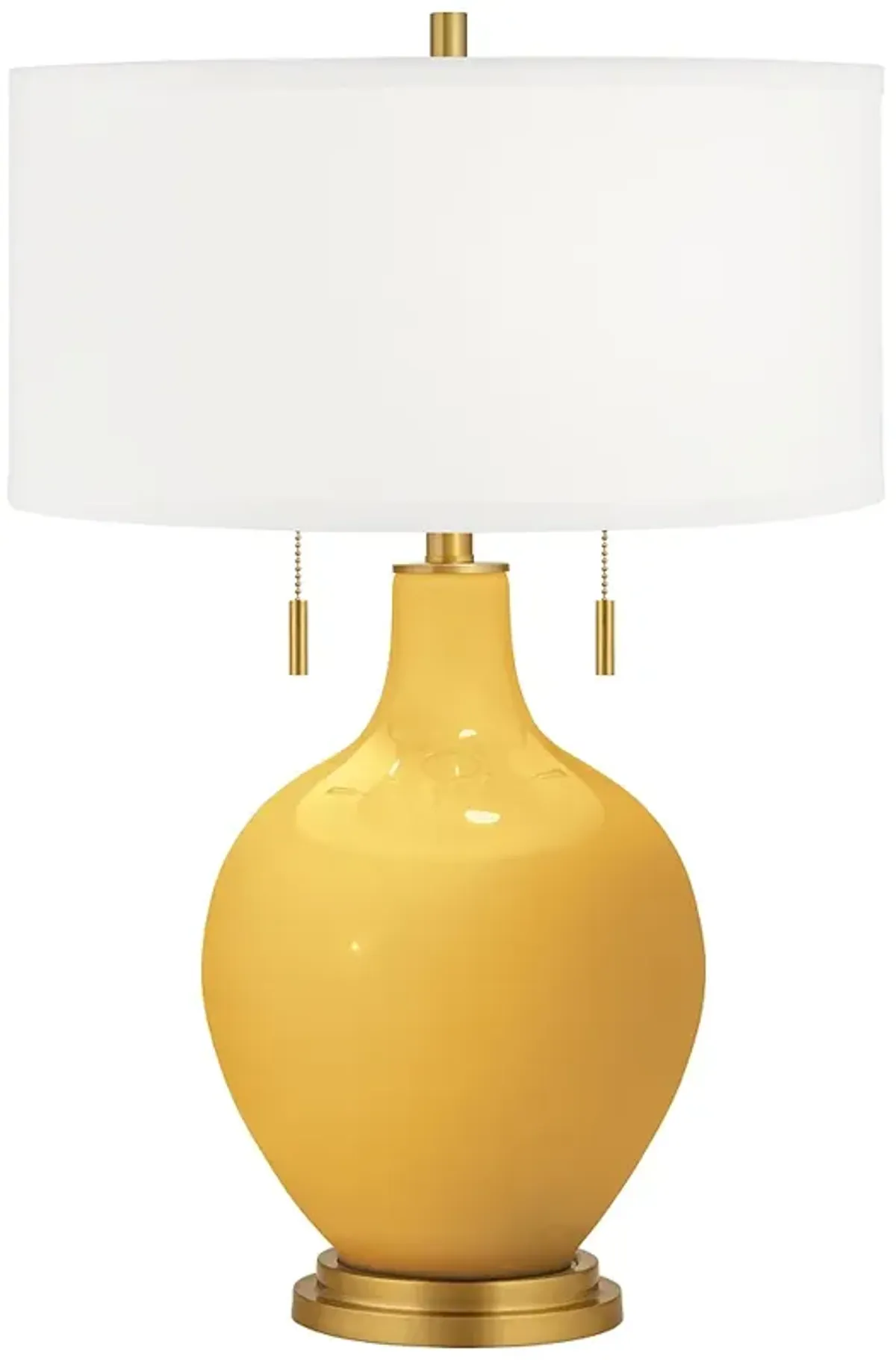 Color Plus Toby Brass 28" High Goldenrod Yellow Table Lamp