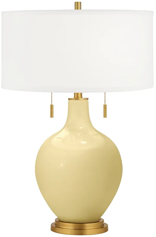 Color Plus Toby Brass 28" High Butter Up Yellow Table Lamp