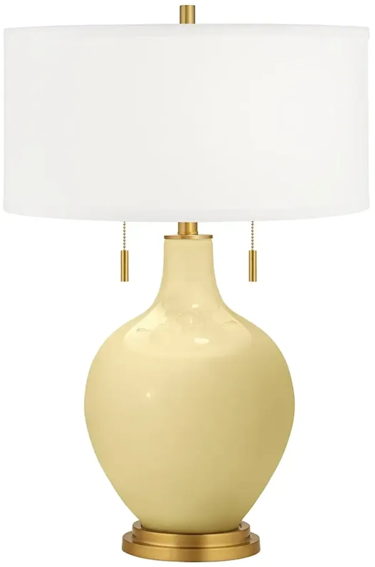 Color Plus Toby Brass 28" High Butter Up Yellow Table Lamp