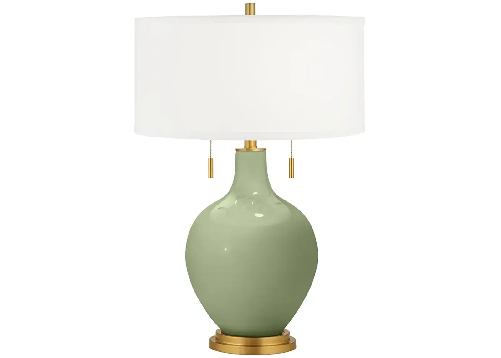 Color Plus Toby Brass 28" Majolica Green Glass Table Lamp