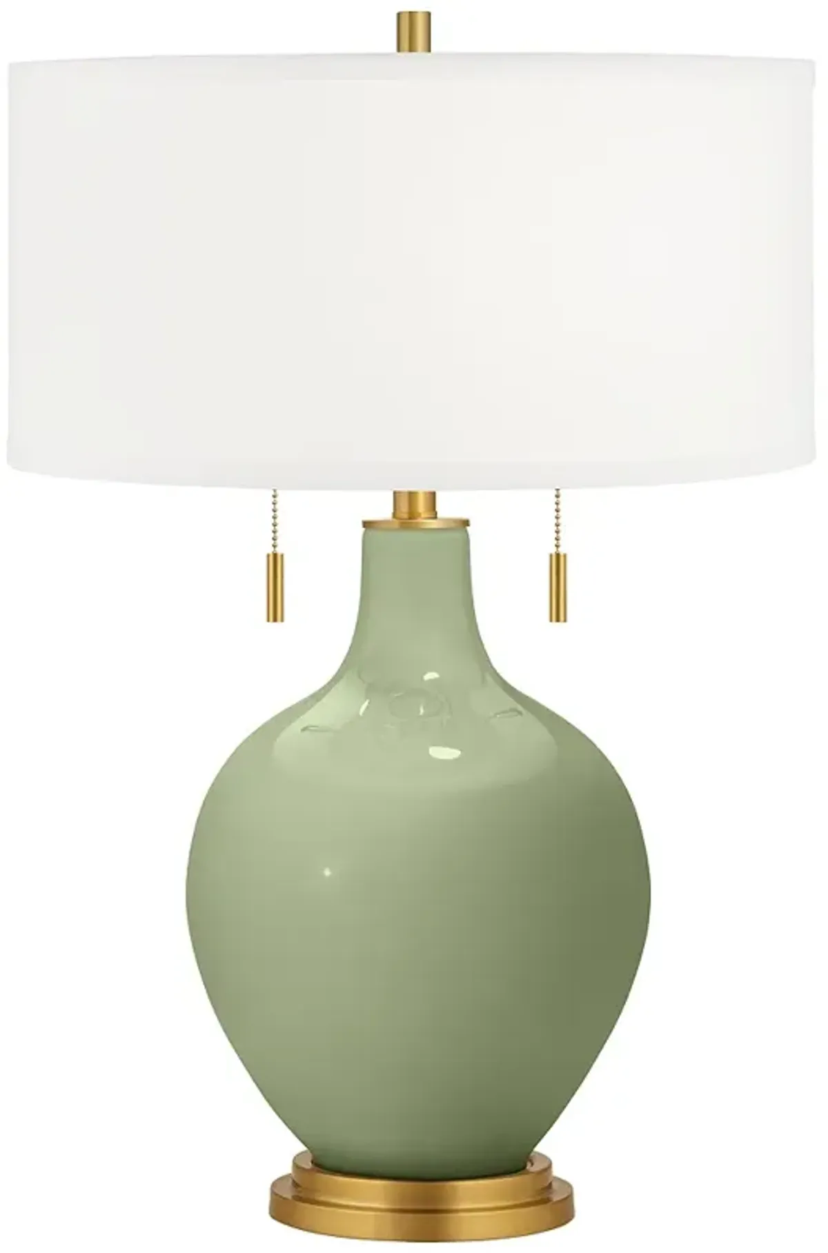 Color Plus Toby Brass 28" Majolica Green Glass Table Lamp