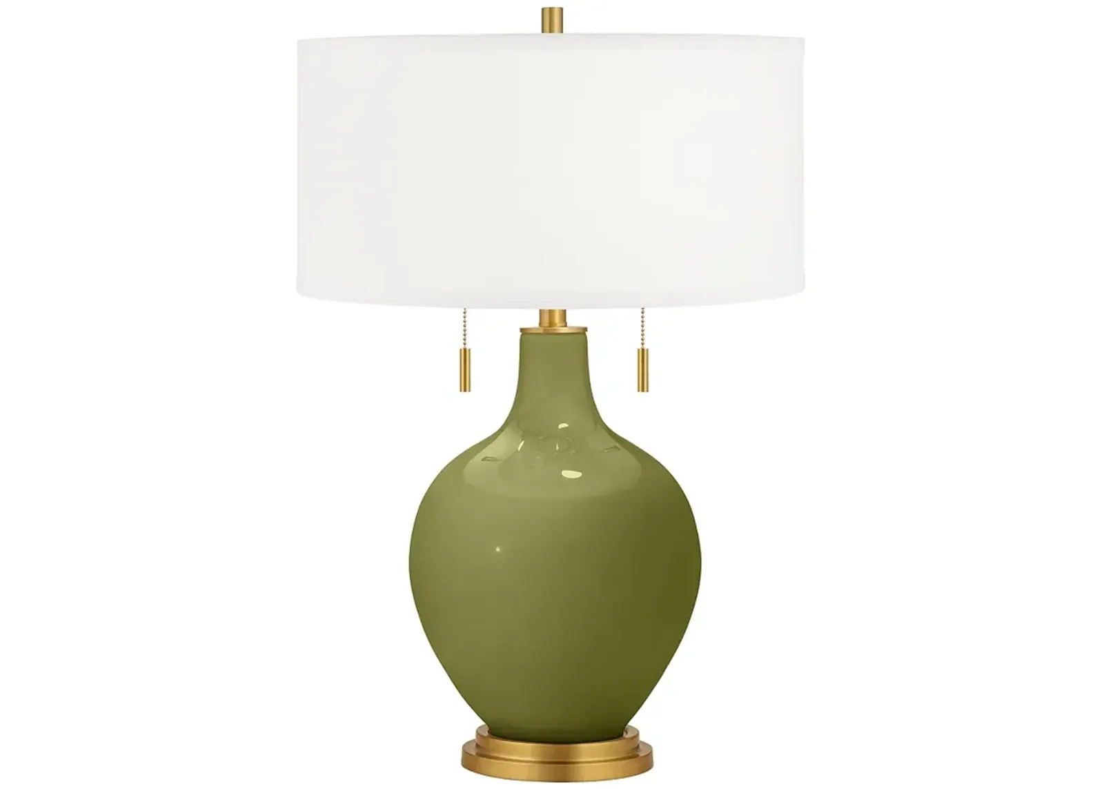 Color Plus Toby Brass 28" Glass Rural Green Table Lamp