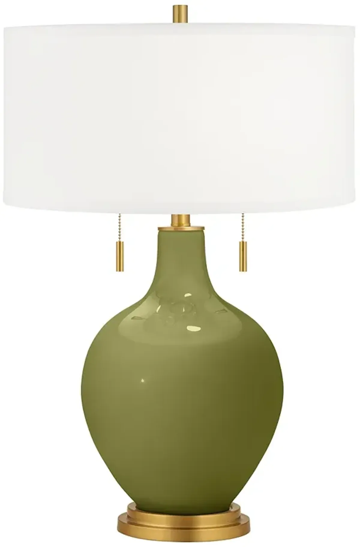 Color Plus Toby Brass 28" Glass Rural Green Table Lamp