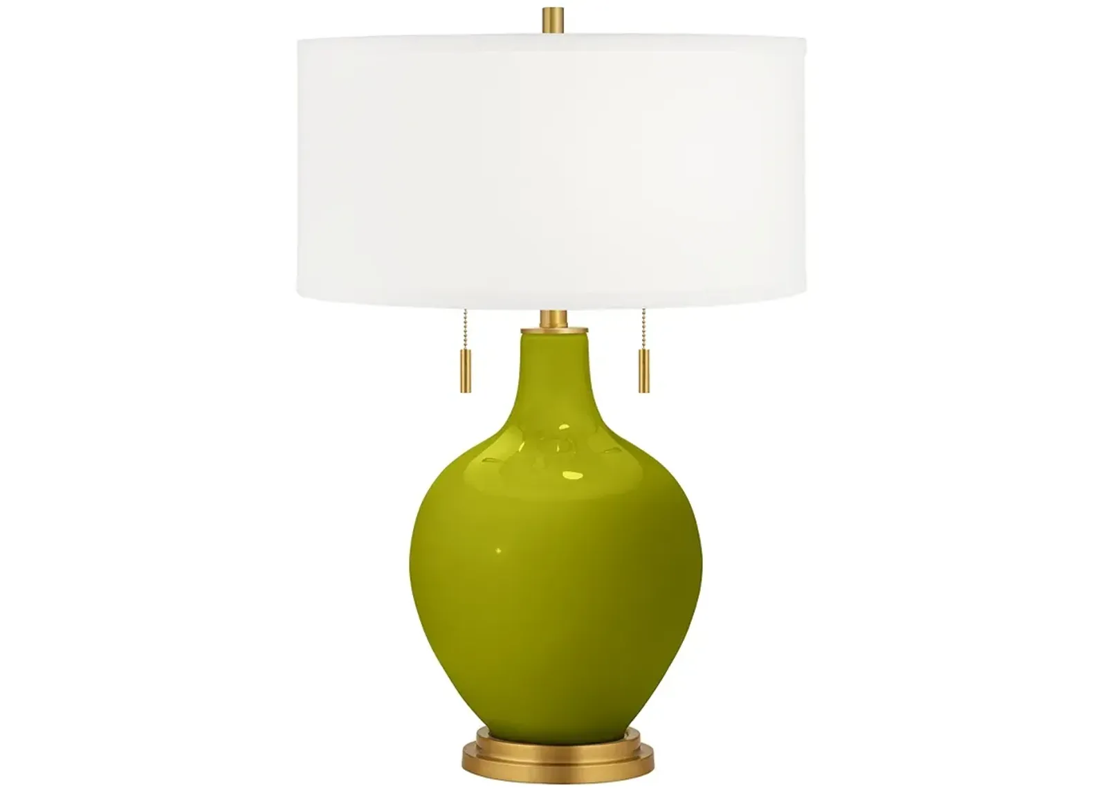 Color Plus Toby Brass 28" High Olive Green Table Lamp