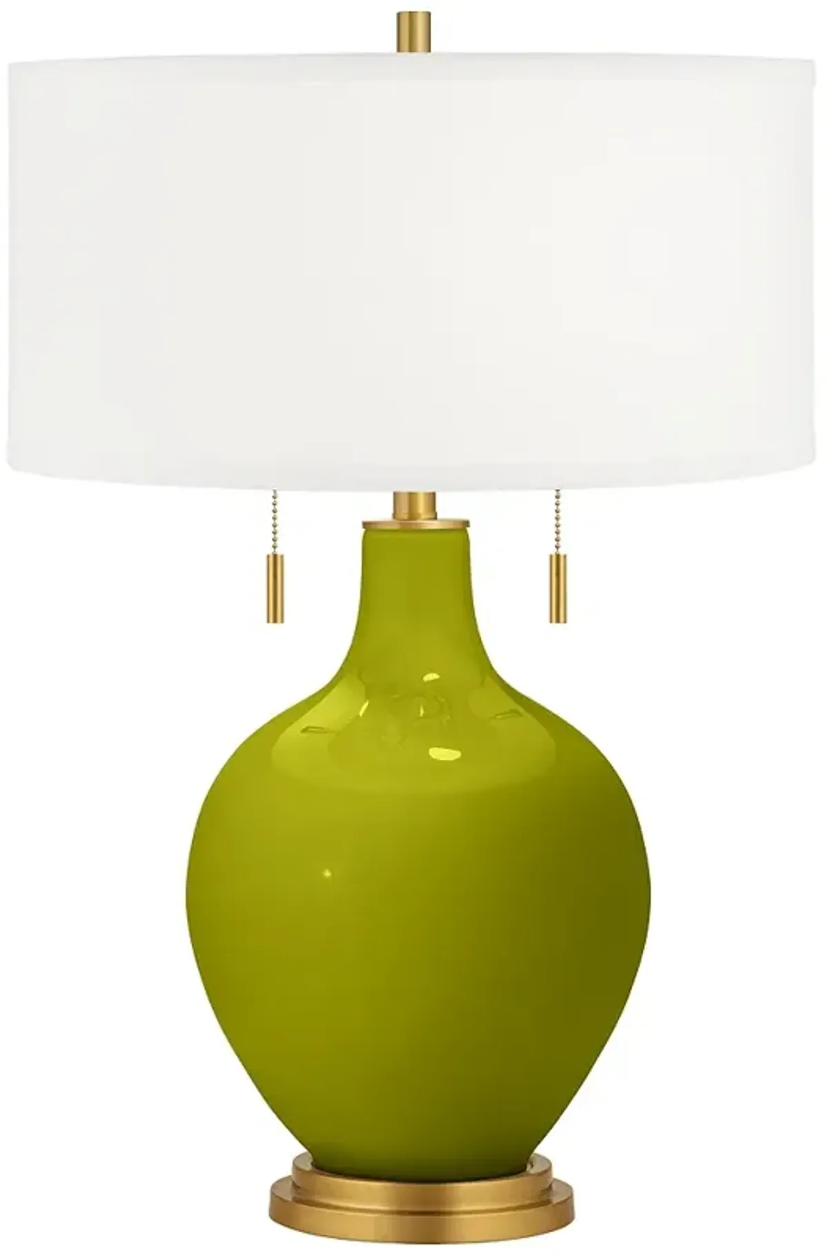 Color Plus Toby Brass 28" High Olive Green Table Lamp