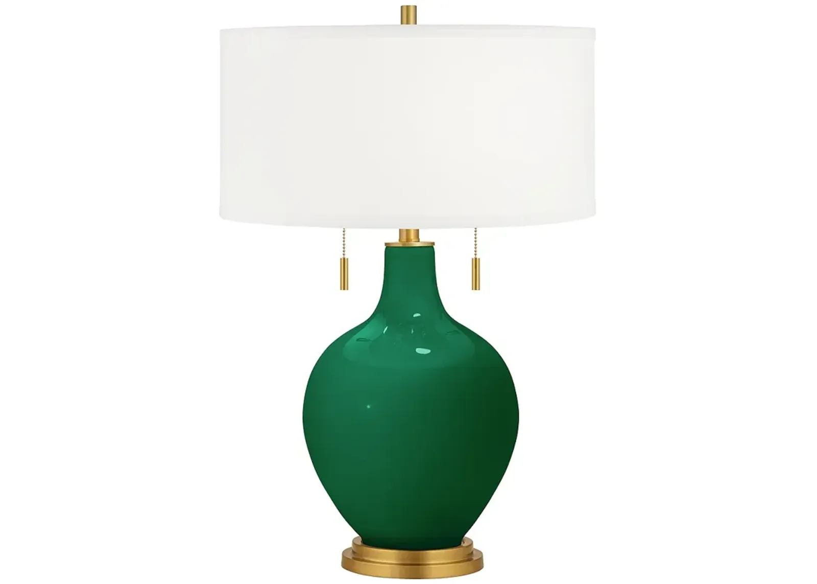 Color Plus Toby Brass 28" Greens Glass Table Lamp