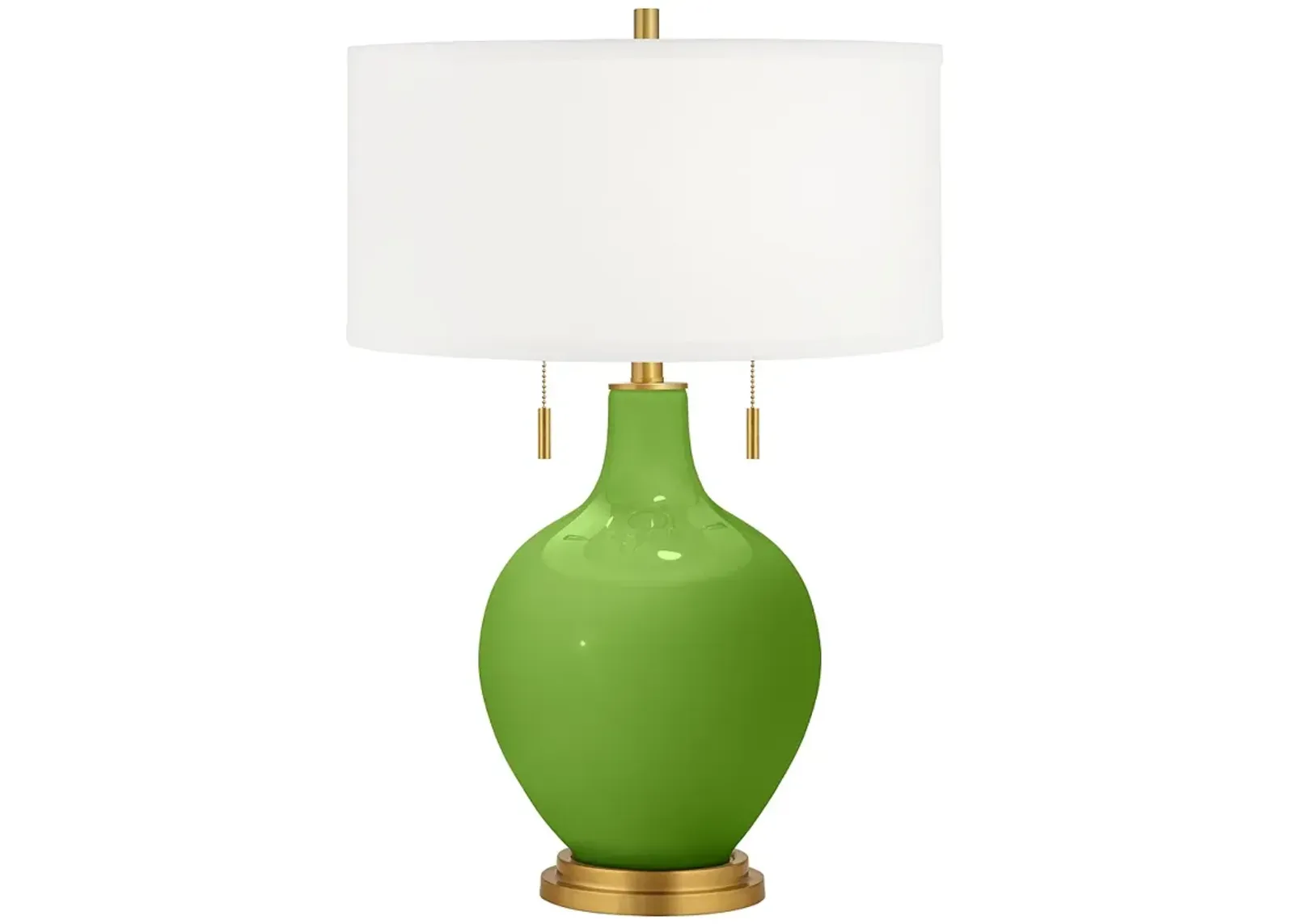 Color Plus Toby 28" High Brass and Rosemary Green Glass Table Lamp