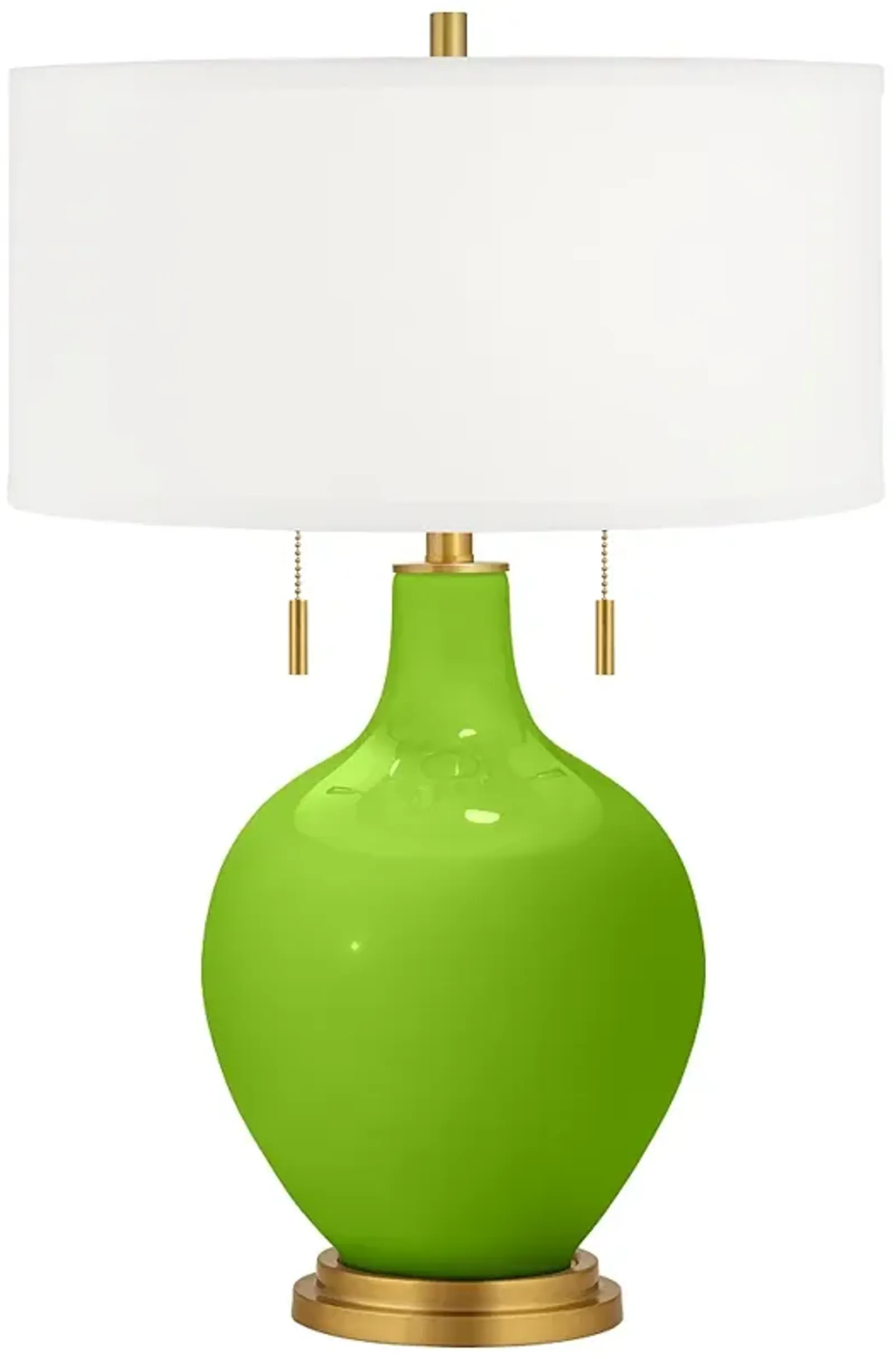 Neon Green Toby Brass Accents Table Lamp