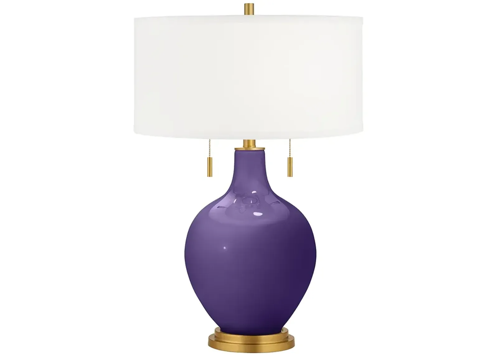 Izmir Purple Toby Brass Accents Table Lamp