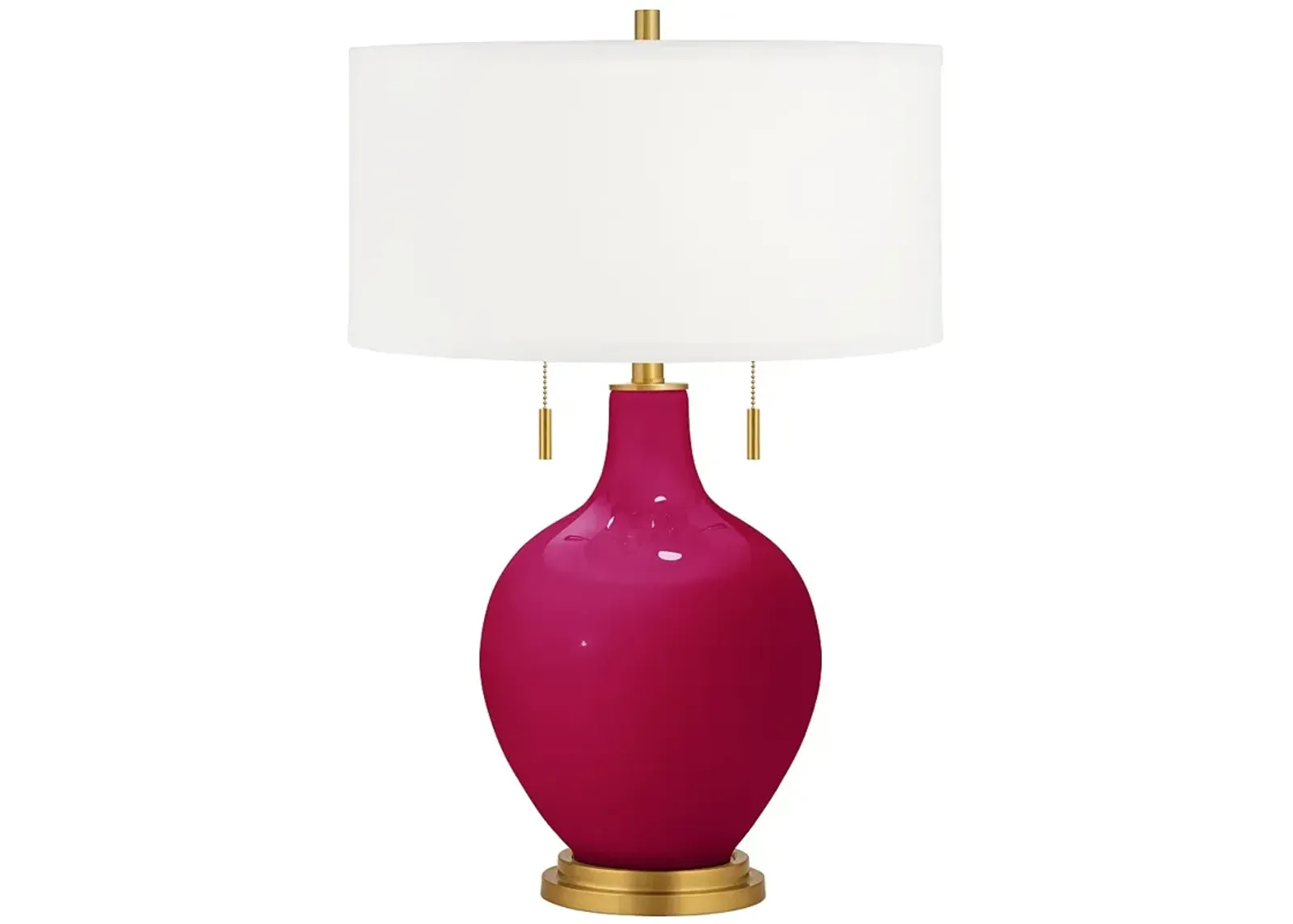 French Burgundy Toby Brass Accents Table Lamp