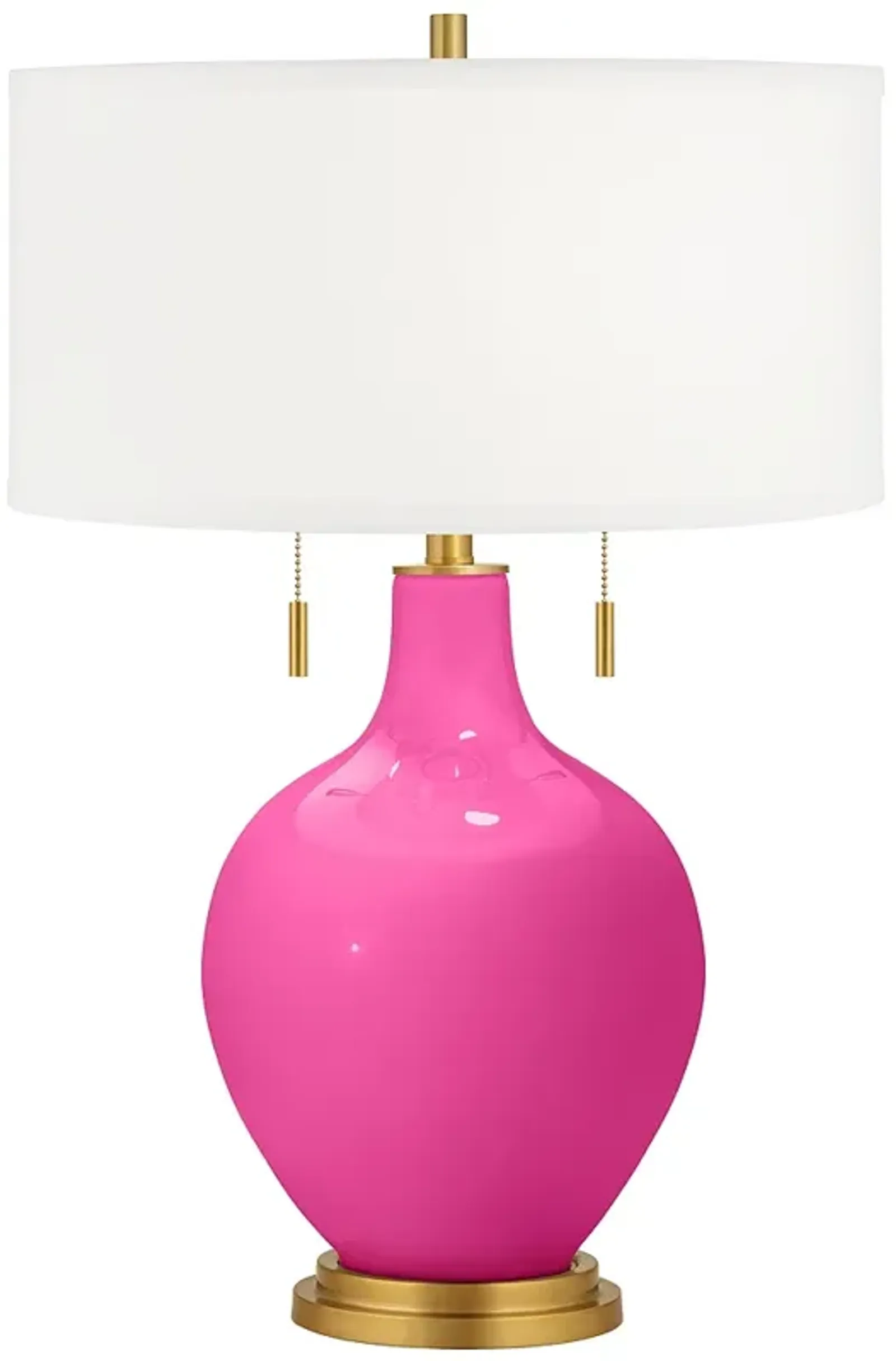 Color Plus Toby Brass 28" High Fuchsia Pink Table Lamp