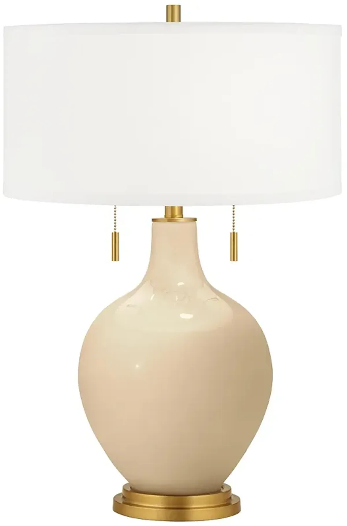 Color Plus Toby Brass 28" High Colonial Tan Table Lamp