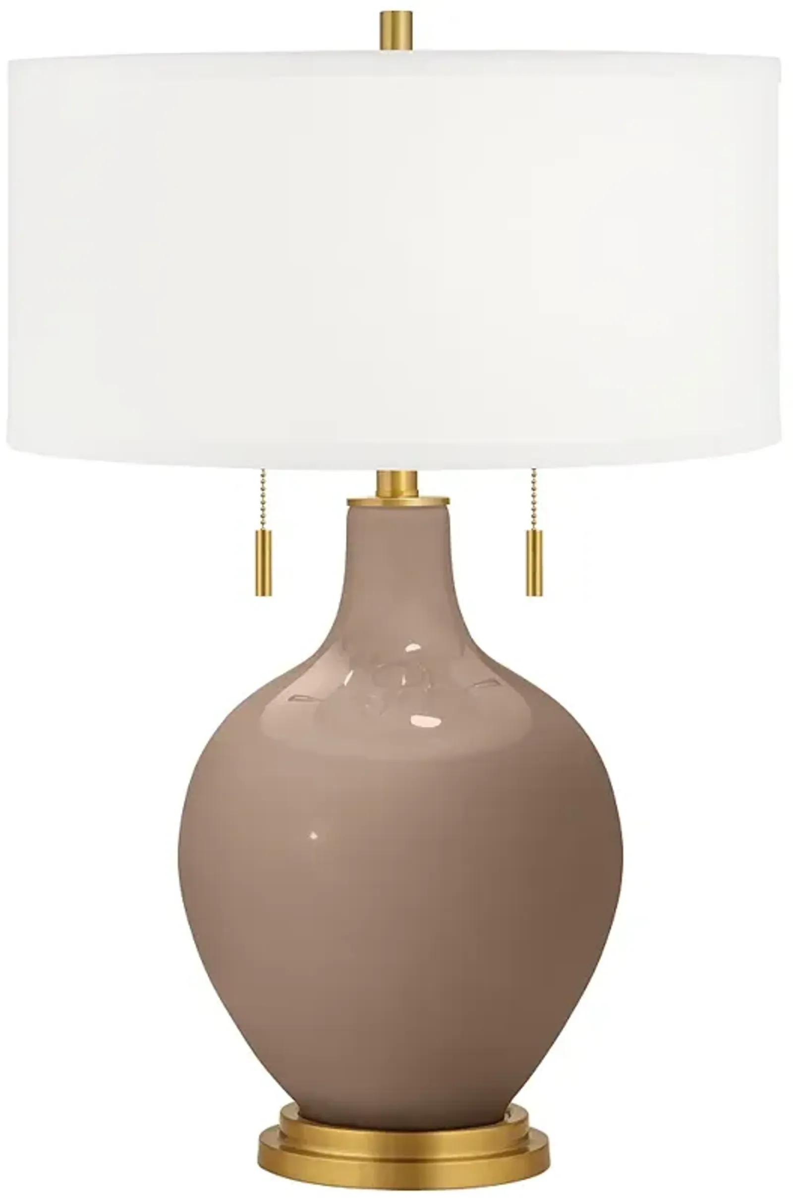 Color Plus Toby Brass 28"  High Modern Mocha Brown Table Lamp