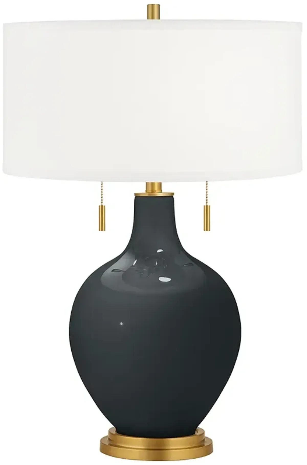Color Plus Toby Brass 28" High Night Black Table Lamp