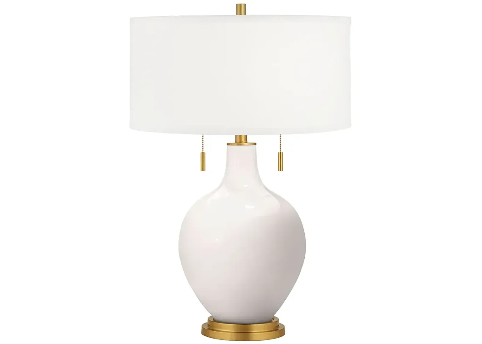 Color Plus Toby Brass Accents 28" Smart White Table Lamp