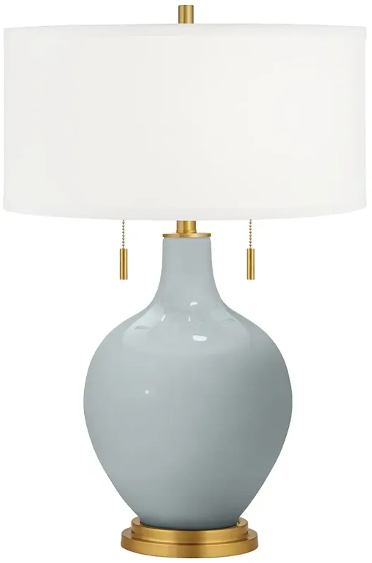 Color Plus Toby Brass 28" High Uncertain Gray Table Lamp