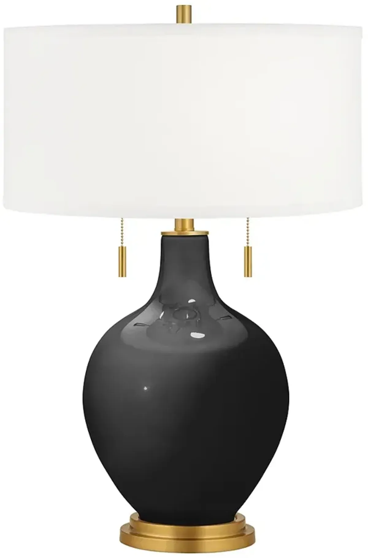 Color Plus Toby Brass 28" High Tricorn Black Table Lamp