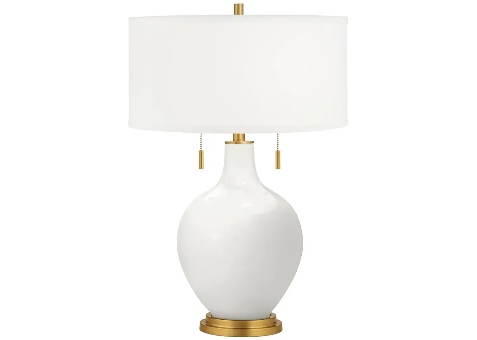 Color Plus Toby Brass 28" Winter White Glass Table Lamp