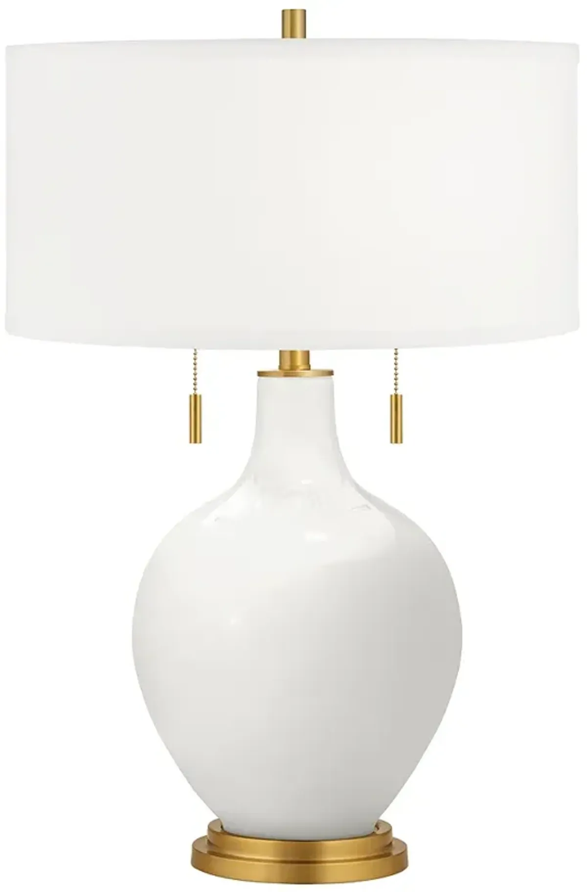 Color Plus Toby Brass 28" Winter White Glass Table Lamp