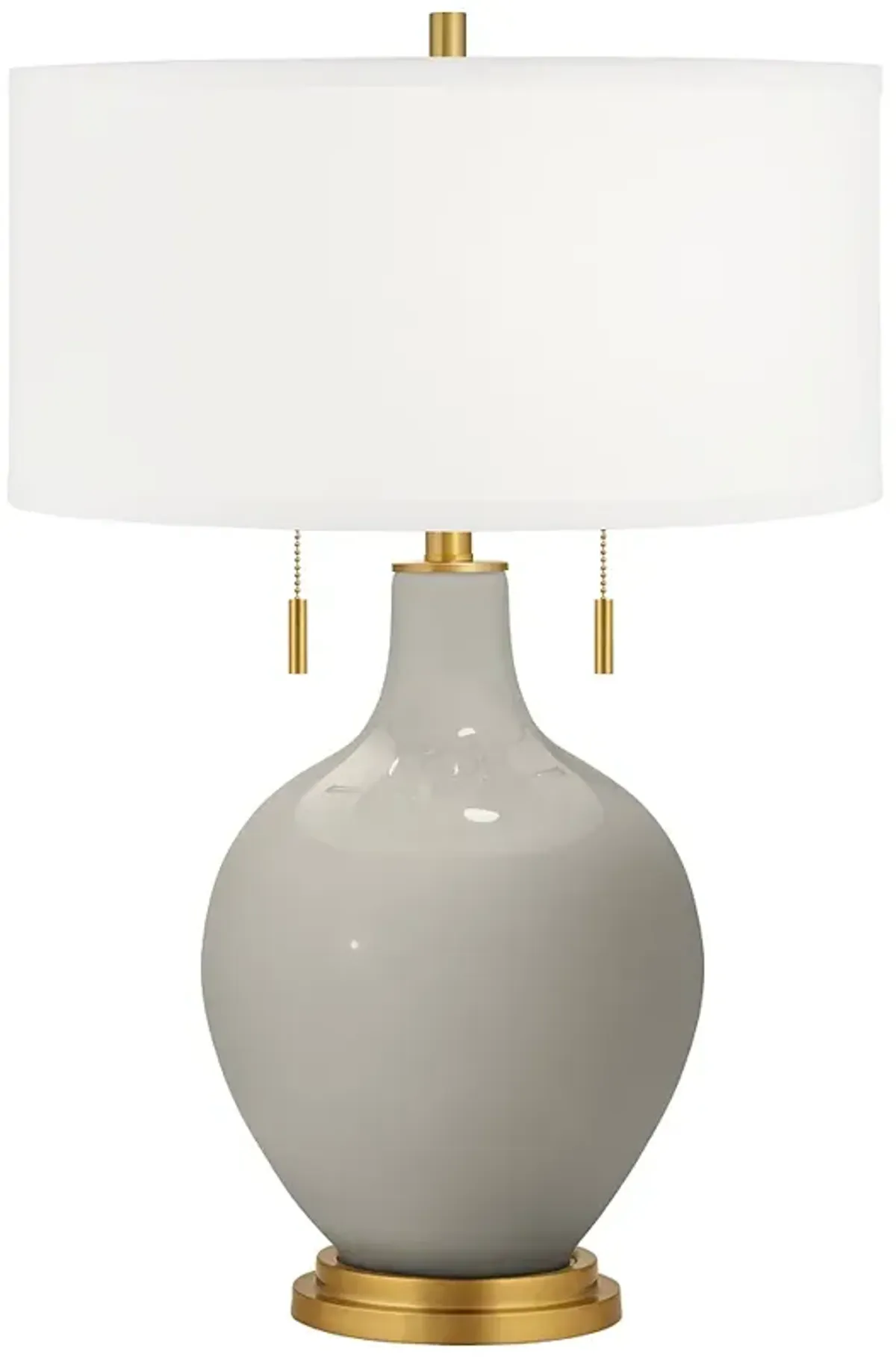 Color Plus Toby Brass 28" Modern Glass Requisite Gray Table Lamp