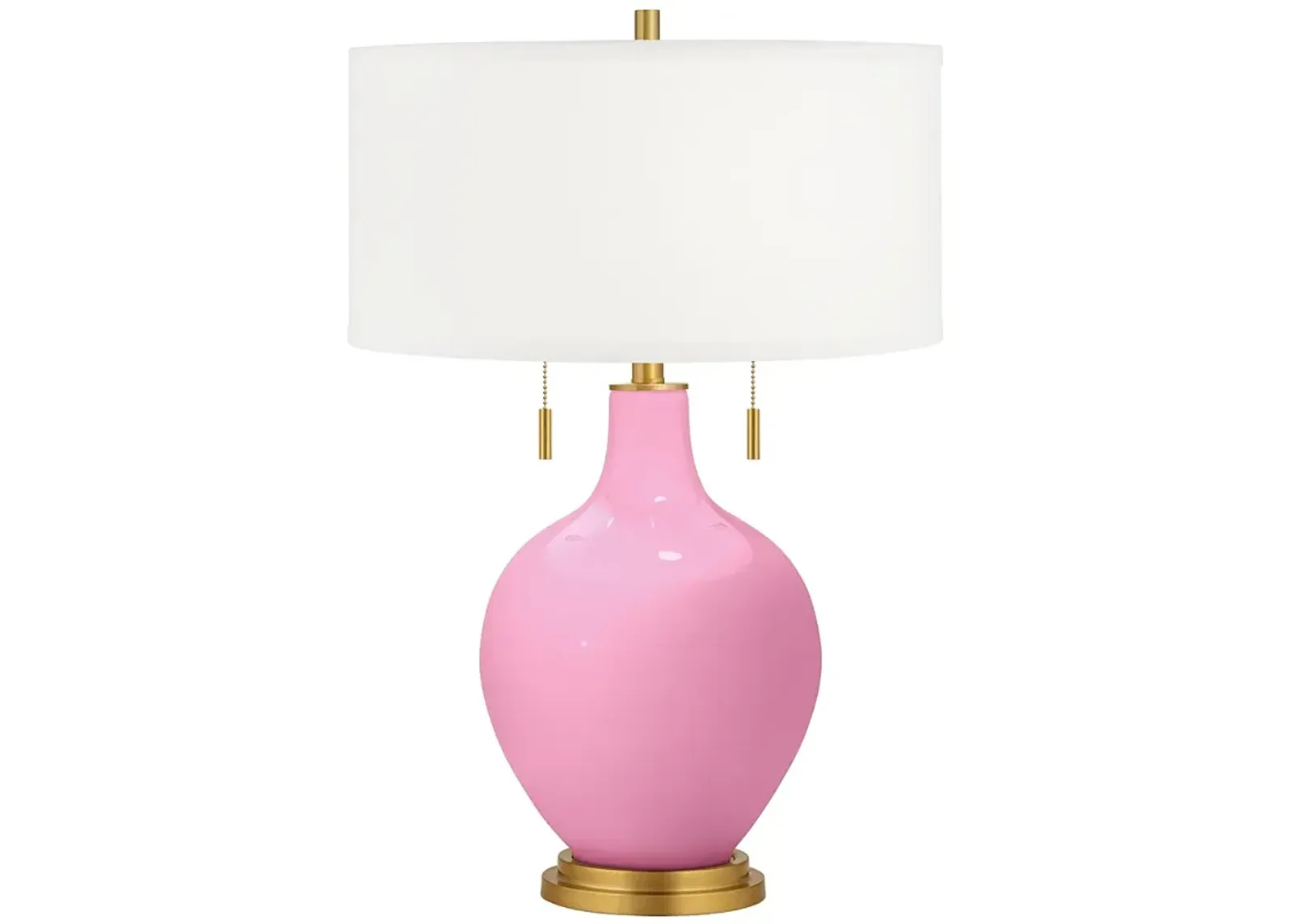 Color Plus Toby Brass 28" High Candy Pink Table Lamp