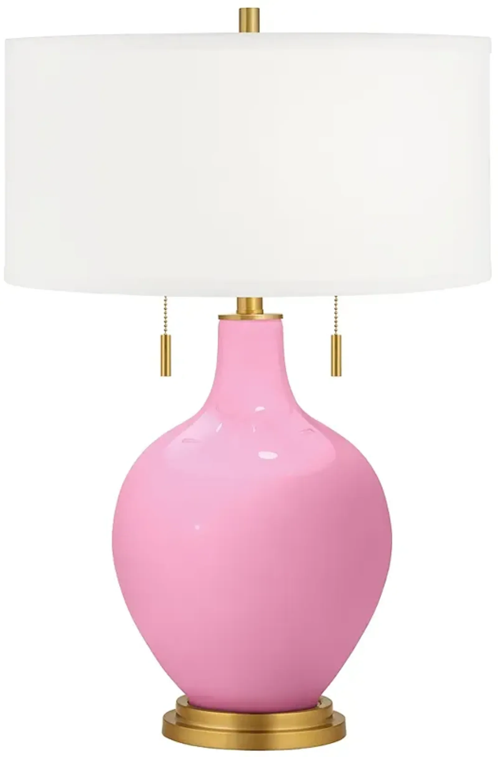 Color Plus Toby Brass 28" High Candy Pink Table Lamp