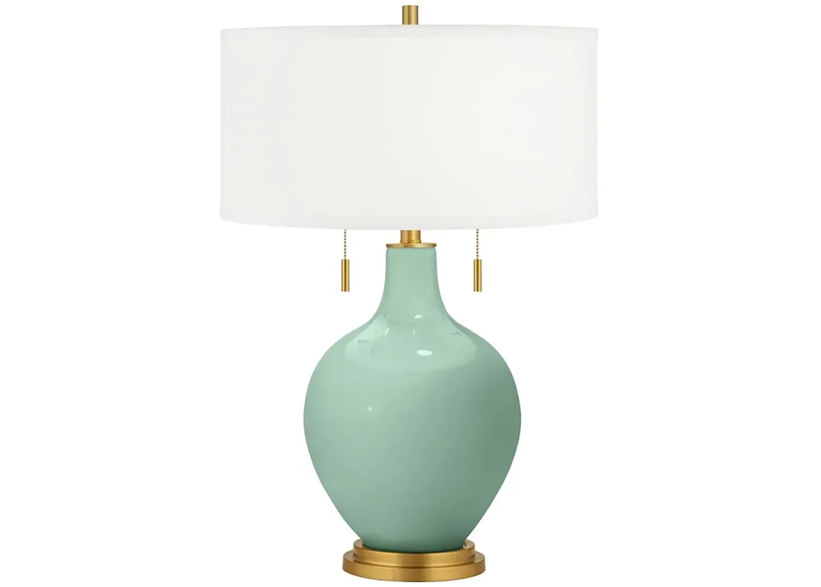 Color Plus Toby Brass 28" High Grayed Jade Green Table Lamp