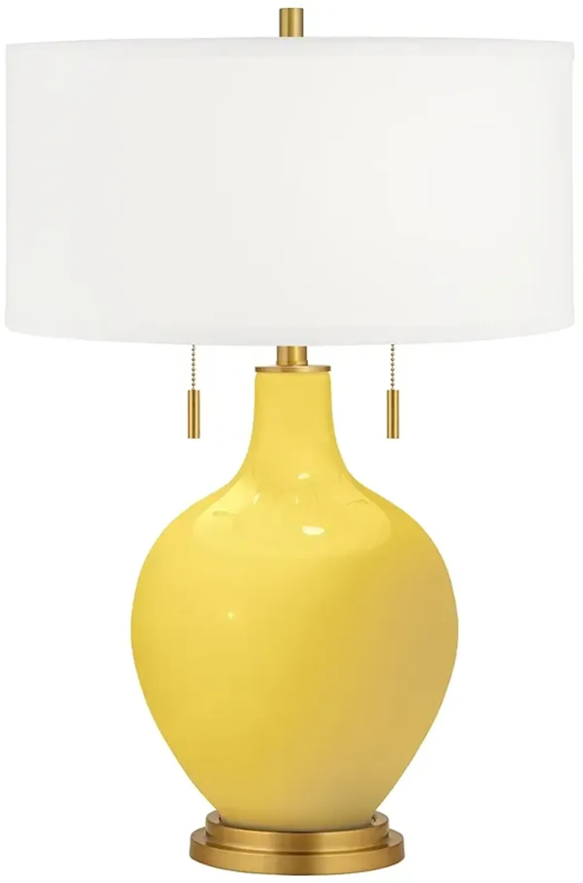 Color Plus Toby Brass 28" High Lemon Zest Yellow Table Lamp