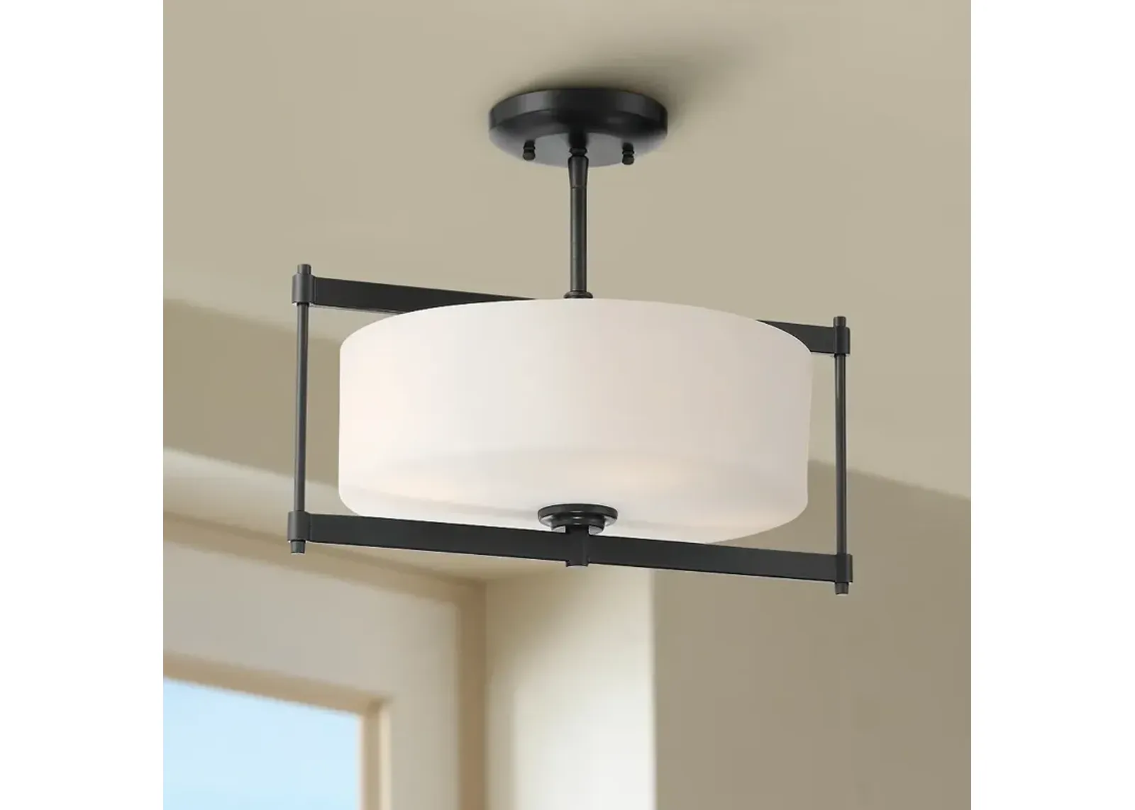 First Avenue 16" Wide Coal Ceiling Light