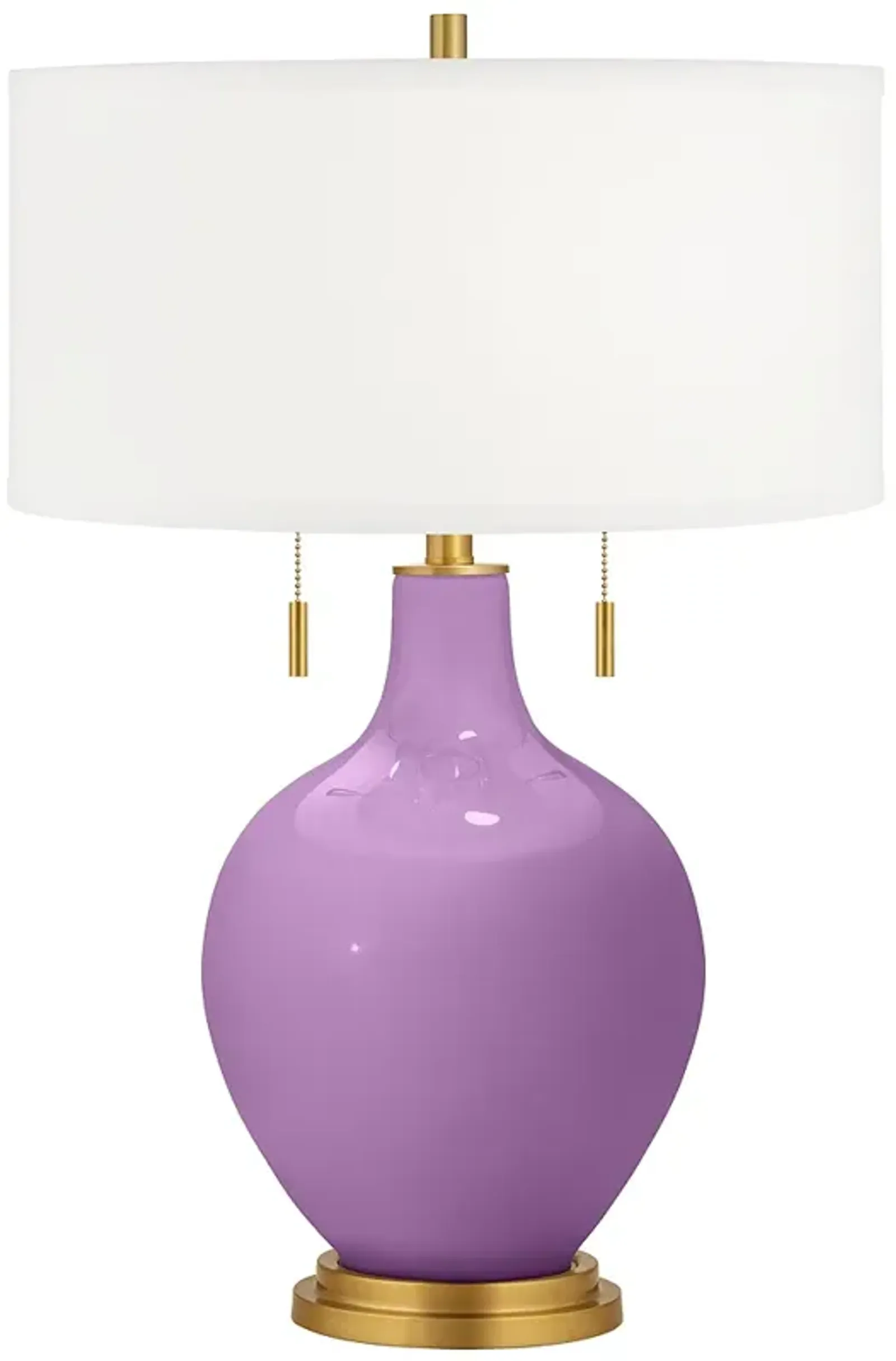 African Violet Toby Brass Accents Table Lamp