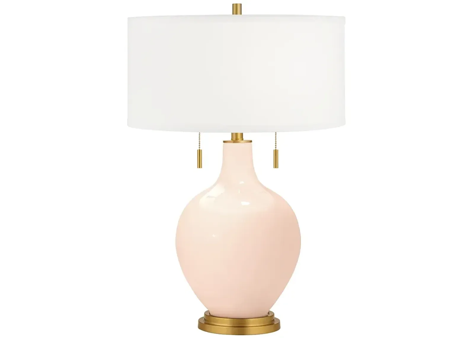 Color Plus Toby Brass 28" High Linen White Glass Table Lamp