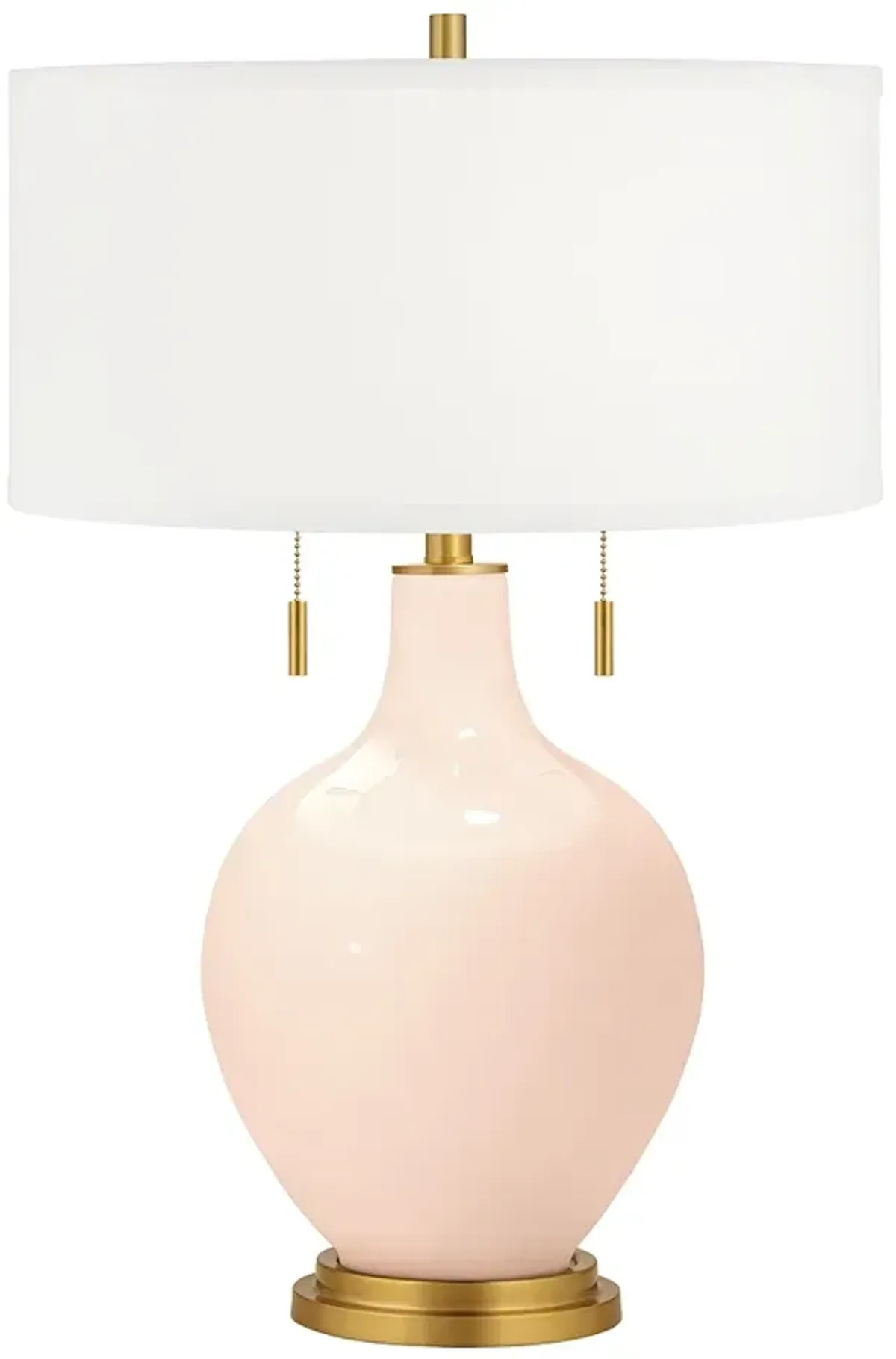 Color Plus Toby Brass 28" High Linen White Glass Table Lamp