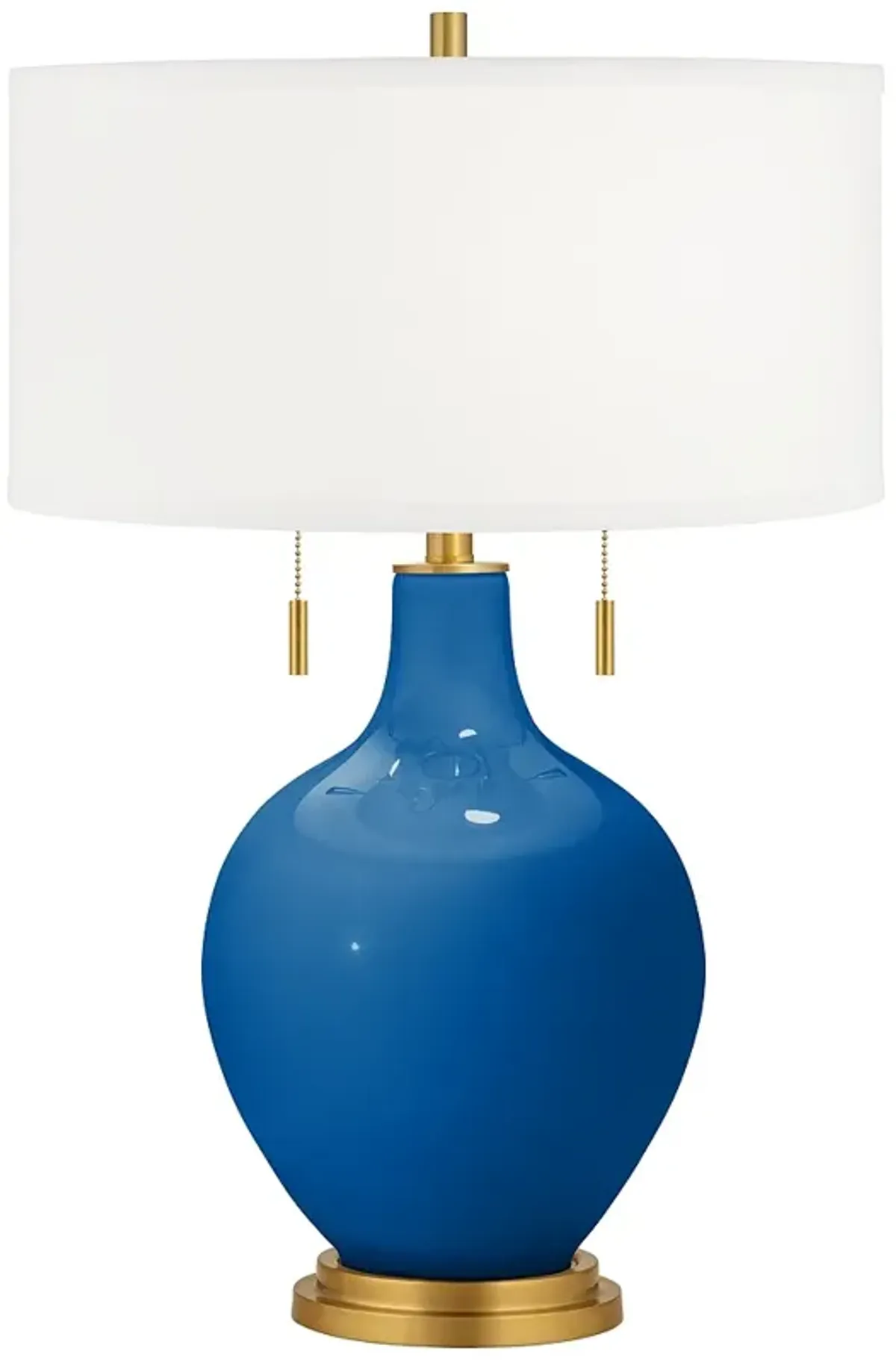 Hyper Blue Toby Brass Accents Table Lamp