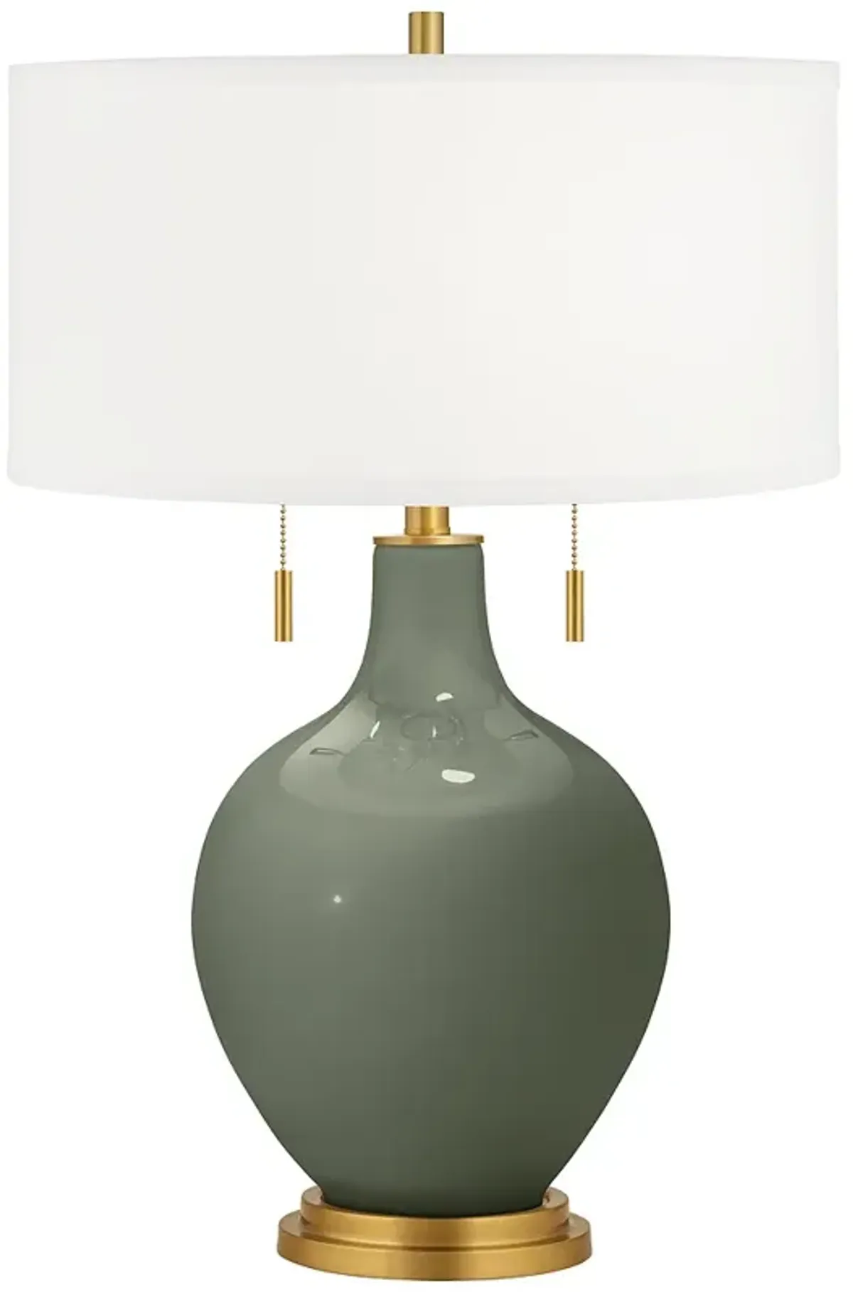 Color Plus Toby Brass 28" High Deep Lichen Green Table Lamp