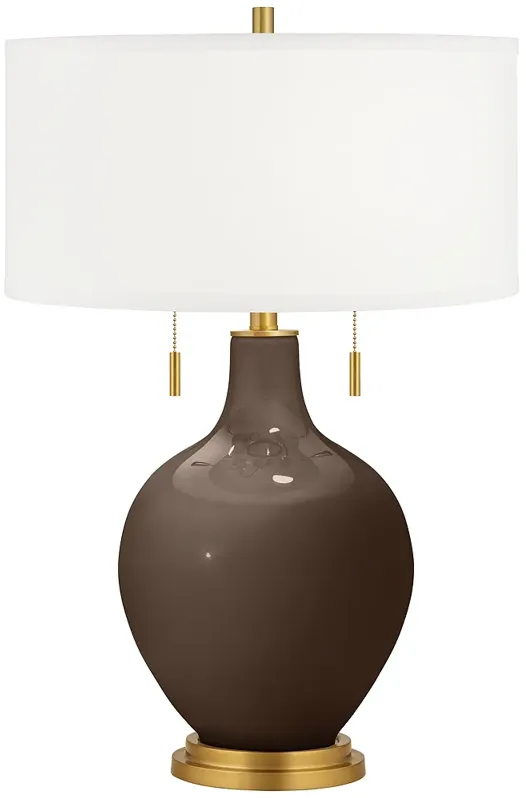 Color Plus Toby Brass 28" Carafe Brown Glass Table Lamp