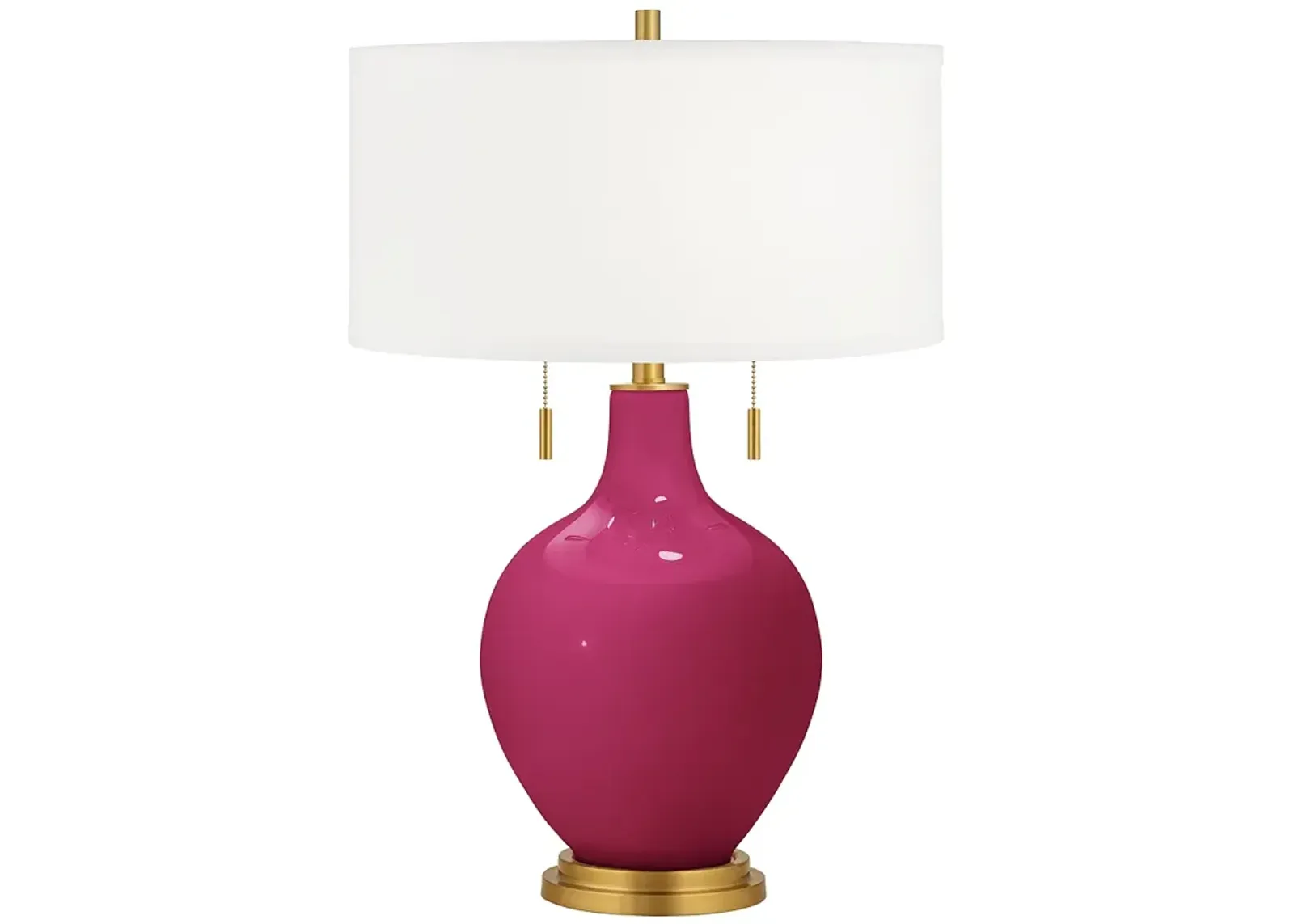 Color Plus Toby Brass 28" High Vivacious Pink Table Lamp