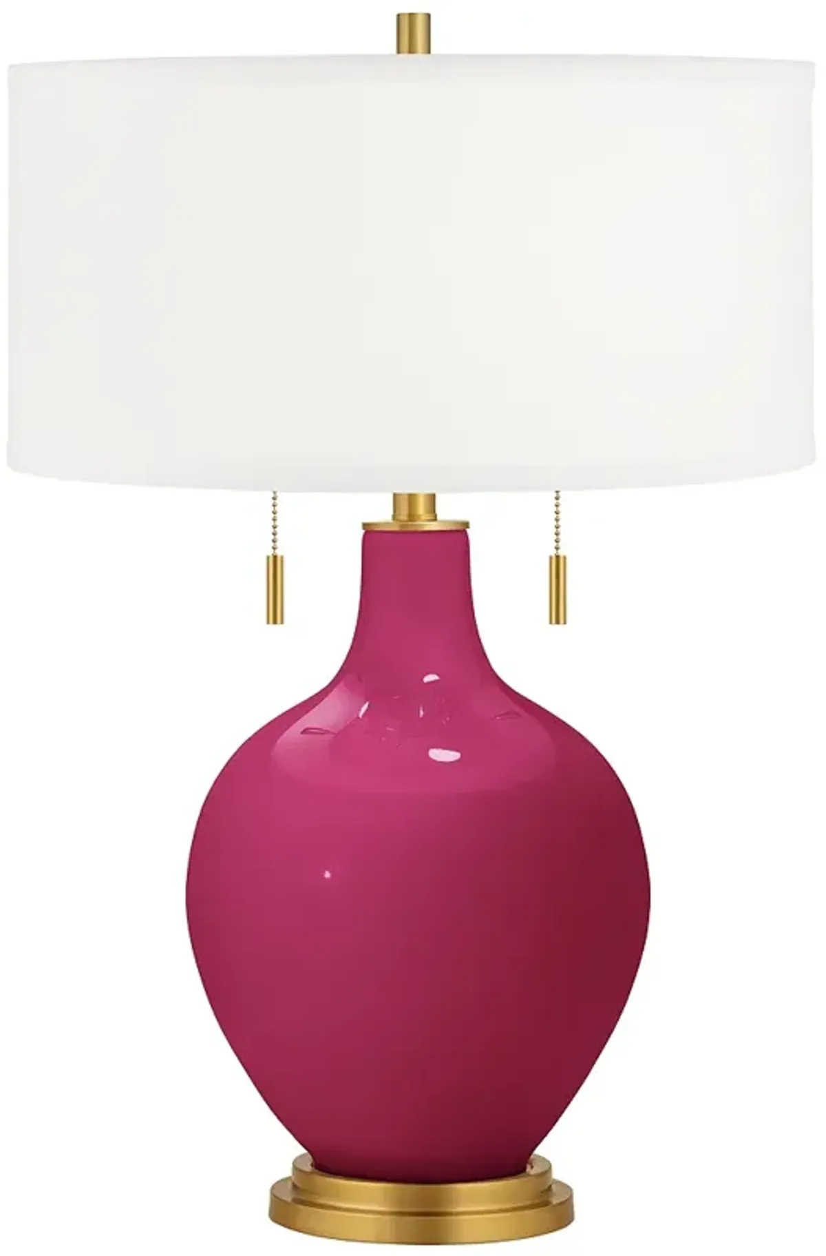 Color Plus Toby Brass 28" High Vivacious Pink Table Lamp