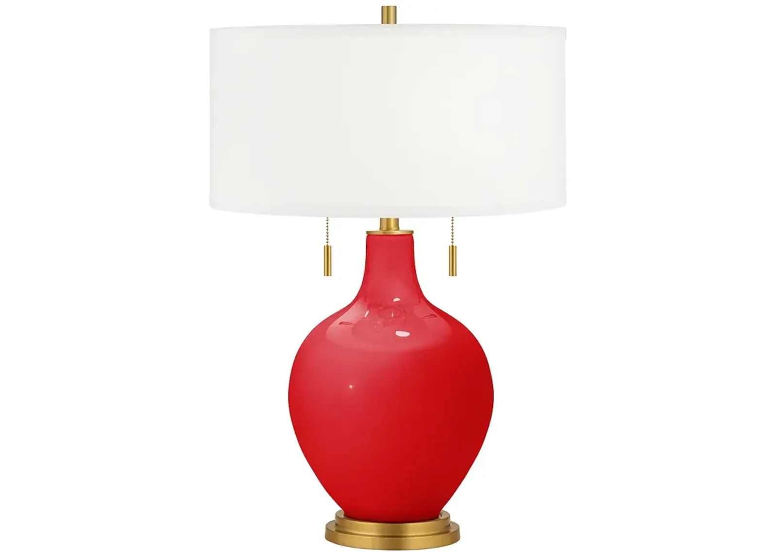 Bright Red Toby Brass Accents Table Lamp