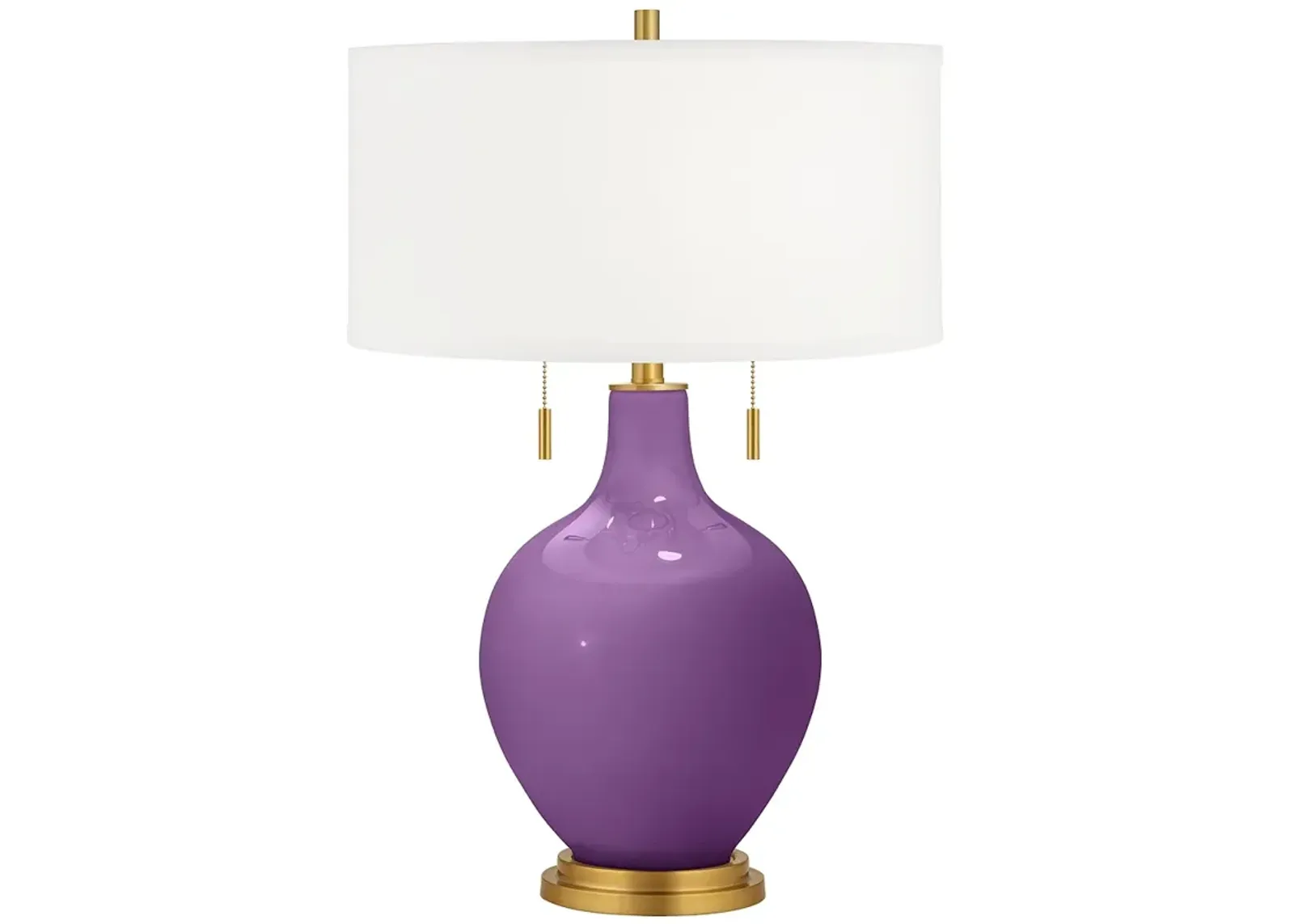 Passionate Purple Toby Brass Accents Table Lamp