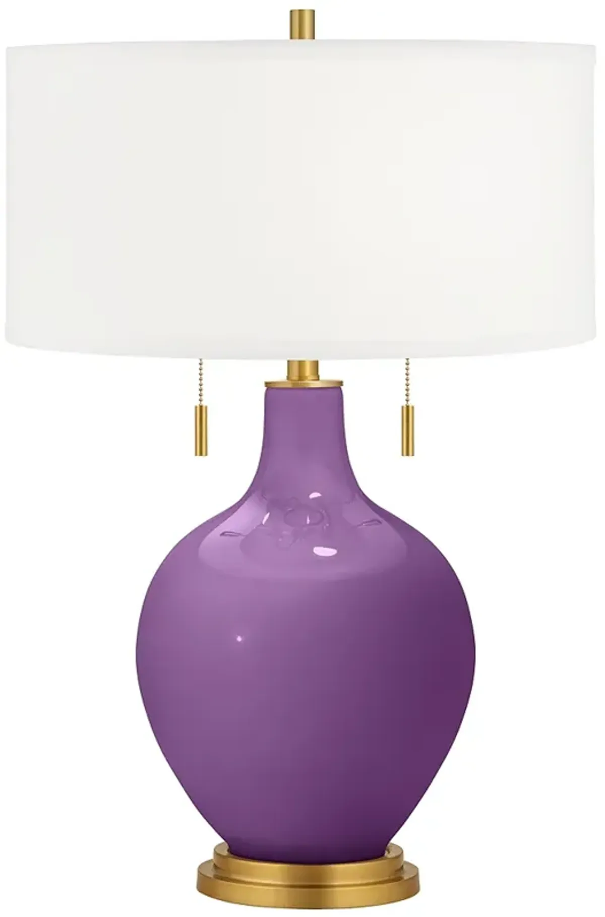 Passionate Purple Toby Brass Accents Table Lamp