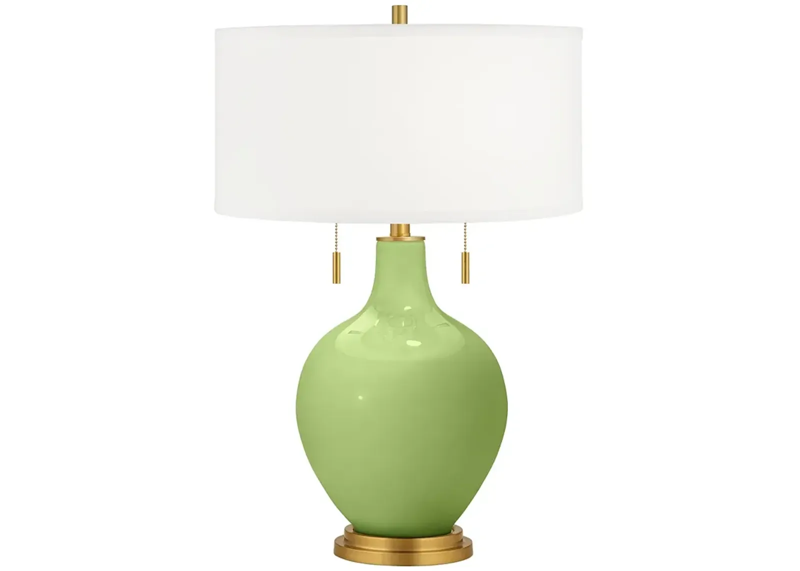 Color Plus Toby Brass 28" Modern Lime Rickey Green Table Lamp