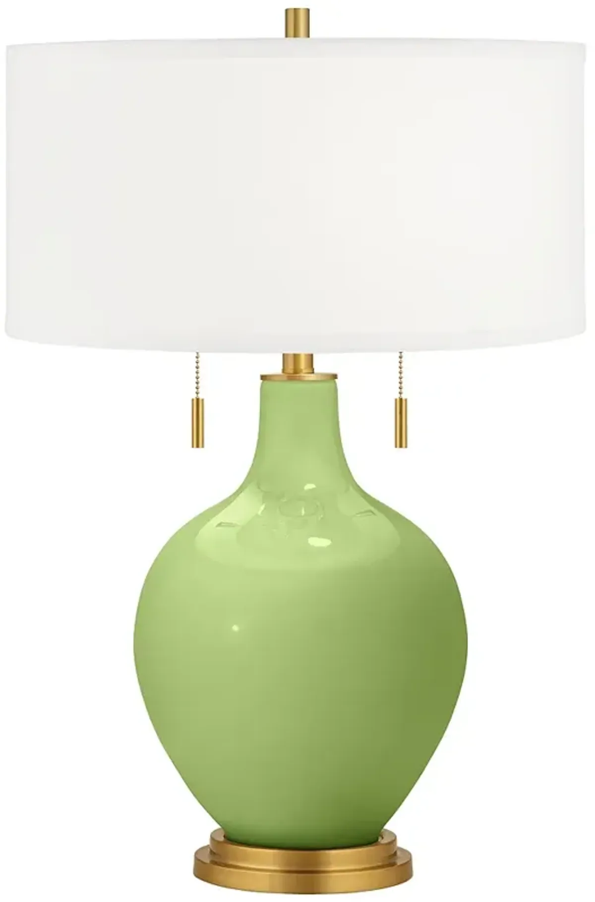 Color Plus Toby Brass 28" Modern Lime Rickey Green Table Lamp