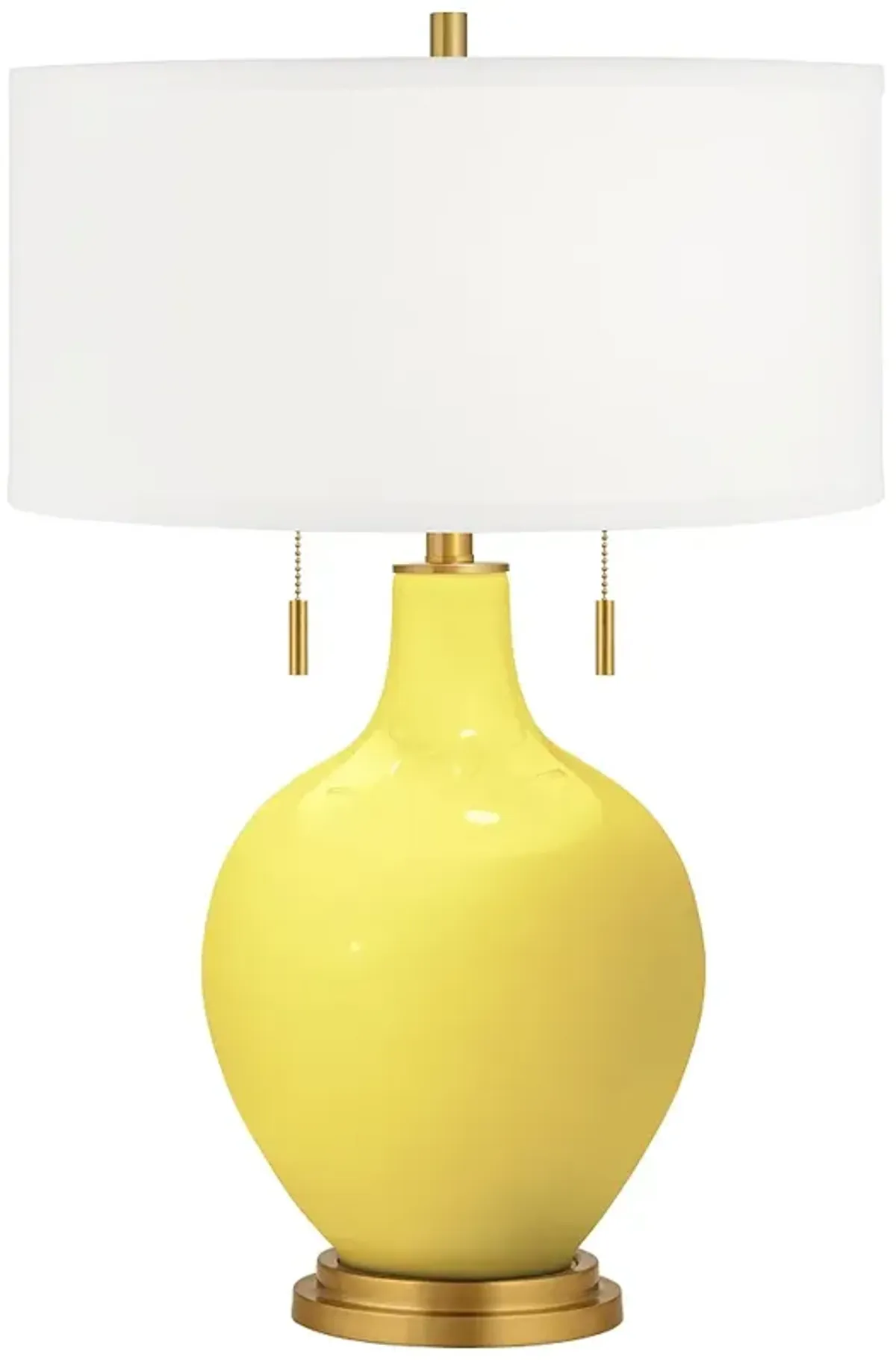 Color Plus Toby Brass 28" High Lemon Twist Yellow Table Lamp