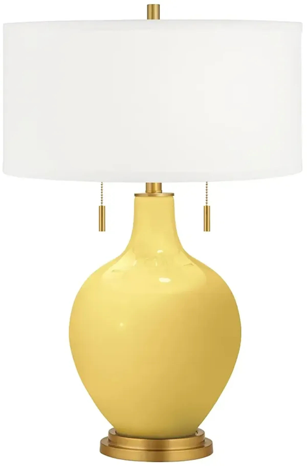 Color Plus Toby Brass 28" High Daffodil Yellow Table Lamp