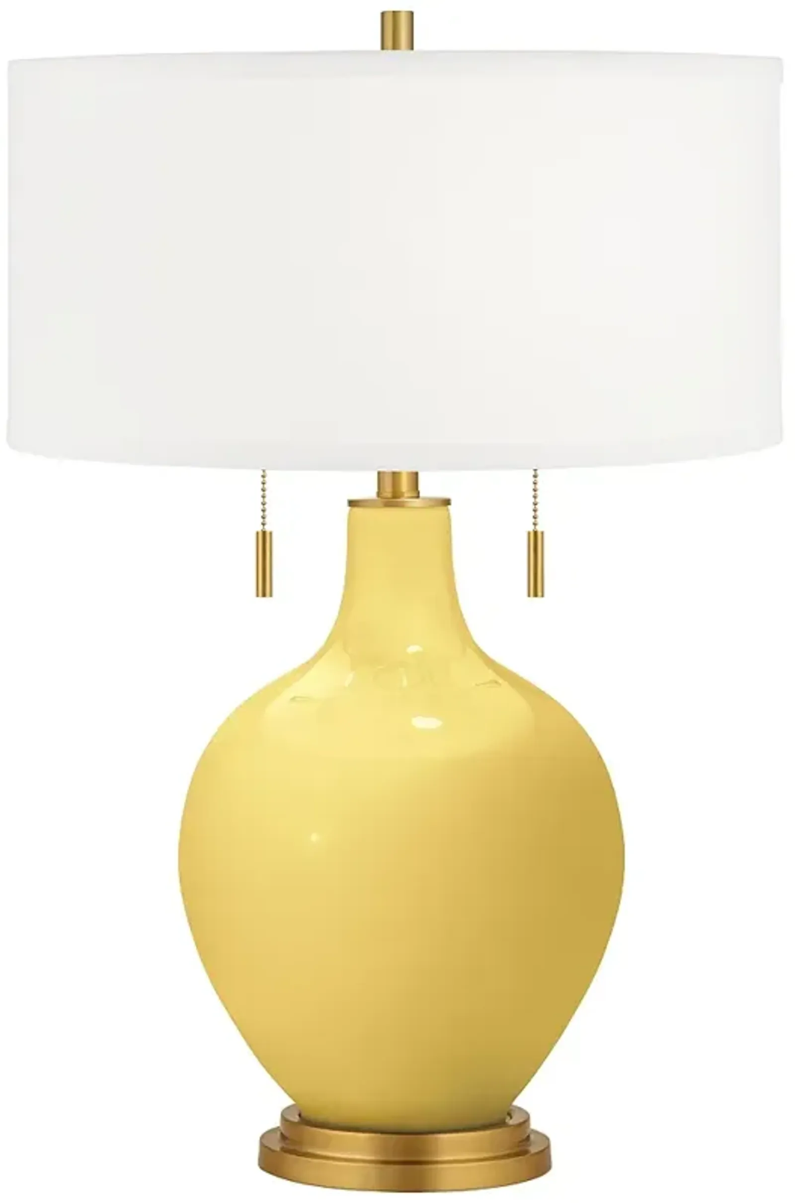 Color Plus Toby Brass 28" High Daffodil Yellow Table Lamp